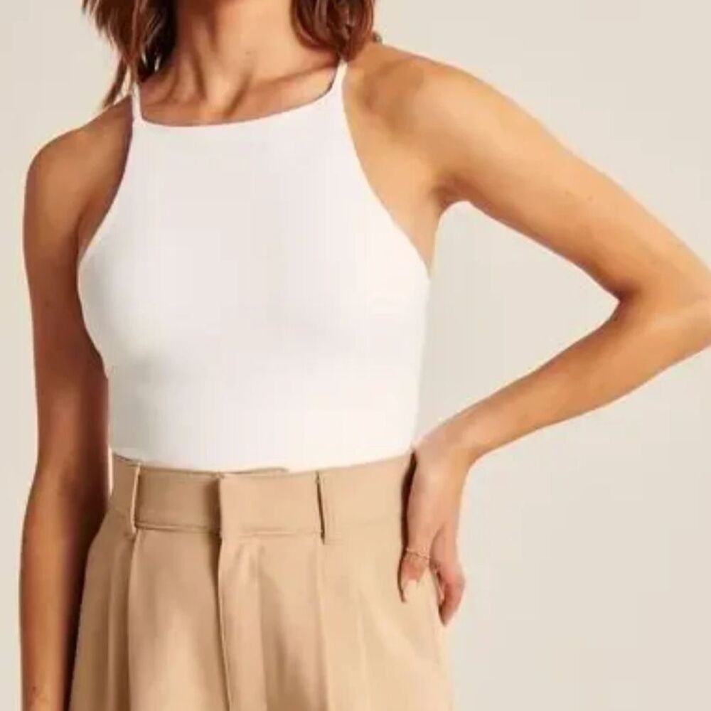 Abercrombie & Fitch White Bodysuit Size Medium